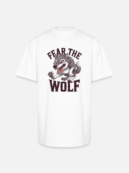 Howling Wolf Spirit - Unisex Oversized Heavyweight T-Shirt - white
