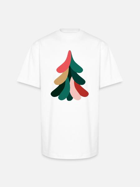 Vivid Abstract Evergreen – Christmas - Unisex Oversized Heavyweight T-Shirt - white