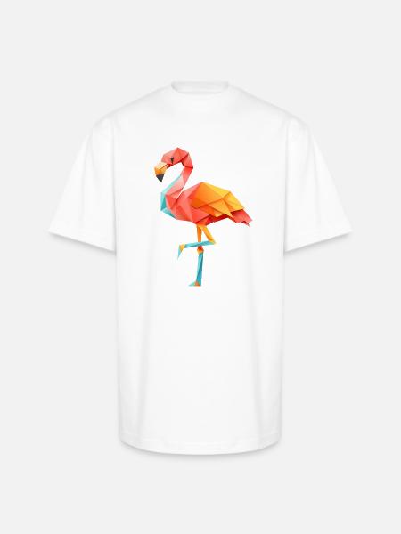 Flamingo Sunset - Unisex Oversized Heavyweight T-Shirt - white