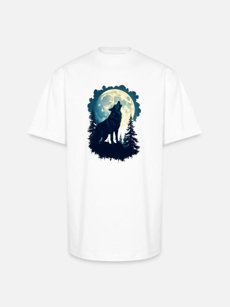 Wolf - Unisex Oversized Heavyweight T-Shirt - white