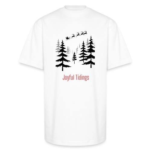 Joyful Tidings Christmas T-Shirt - Unisex Oversized Heavyweight T-Shirt
