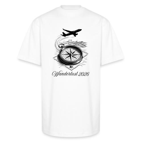 Wanderlust 2026 T-Shirt | Minimalist Travel Plane - Unisex Oversized Heavyweight T-Shirt
