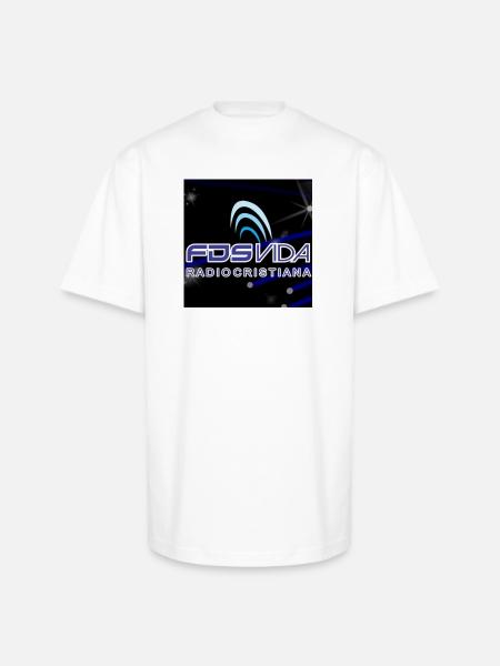 Vida Radio Cristiana Neon Logo - Unisex Oversized Heavyweight T-Shirt - white