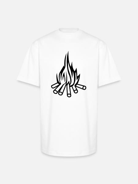 bonfire - Unisex Oversized Heavyweight T-Shirt - white