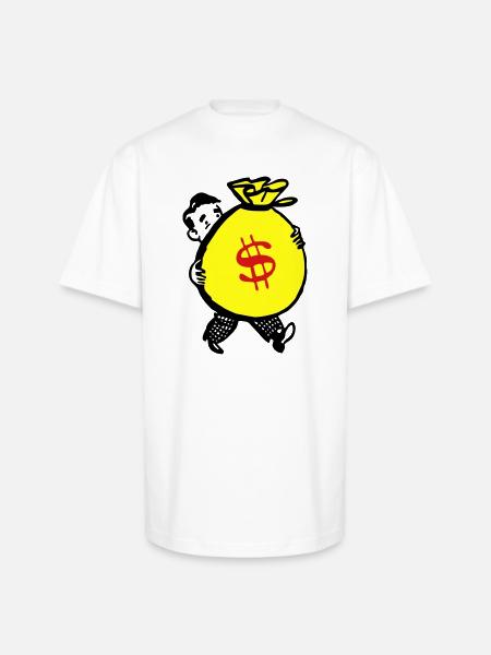 Money Bag - Unisex Oversized Heavyweight T-Shirt - white