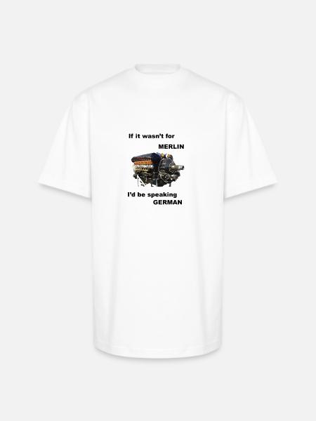 Ode to Rolls Royce Merlin Engine - Unisex Oversized Heavyweight T-Shirt - white
