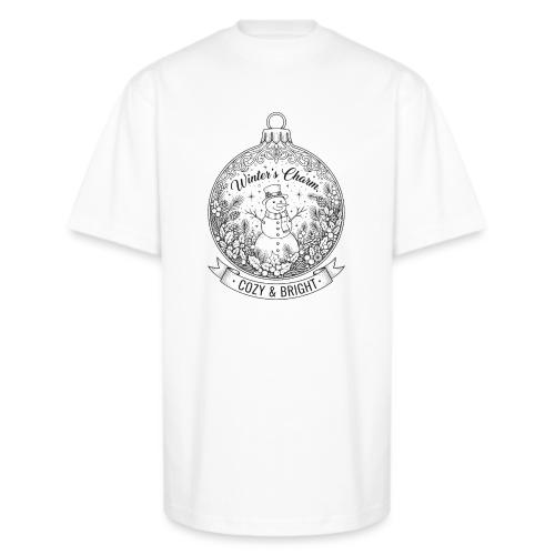 Festive Snowman T-Shirt - Unisex Oversized Heavyweight T-Shirt