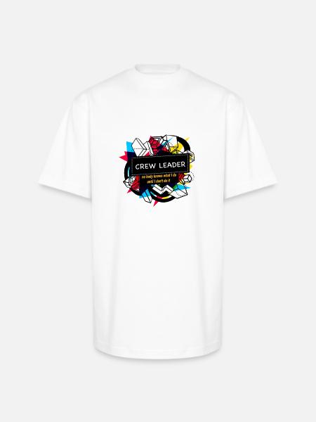 CREW LEADER - Unisex Oversized Heavyweight T-Shirt - white