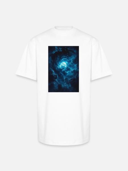Blue Moonstorm Night Sky - Unisex Oversized Heavyweight T-Shirt - white