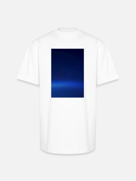 Blue Halftone Wave - Unisex Oversized Heavyweight T-Shirt - white