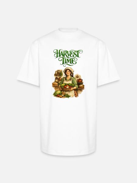 Harvest Time Farmgirl - Unisex Oversized Heavyweight T-Shirt - white