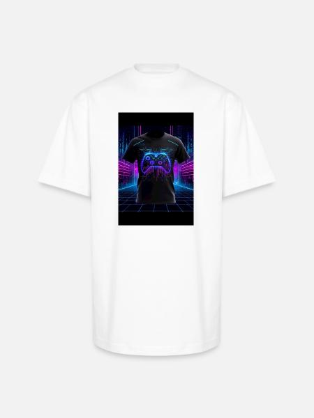 Neon Circuit Controller - Unisex Oversized Heavyweight T-Shirt - white