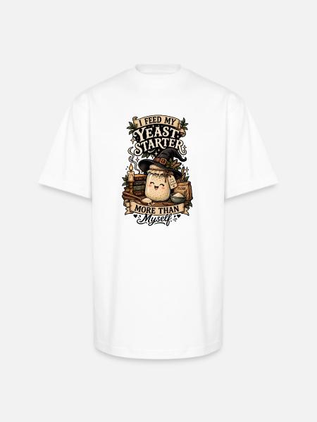 Sourdough Baking Witch Tee - Unisex Oversized Heavyweight T-Shirt - white