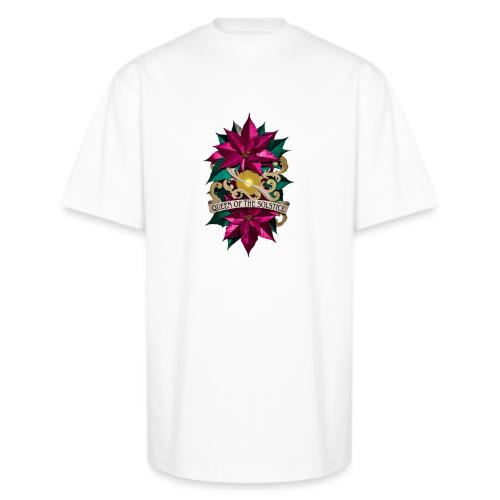 Queen of the Solstice Poinsettia T-Shirt - Unisex Oversized Heavyweight T-Shirt