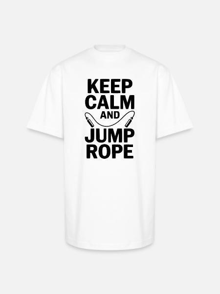 Keep Calm and Jump Rope - Unisex Oversized Heavyweight T-Shirt - white