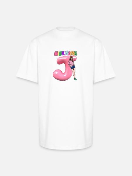 Nick Name J - Unisex Oversized Heavyweight T-Shirt - white