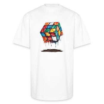 melting cube - Unisex Oversized Heavyweight T-Shirt - white - Front - James (184cm)