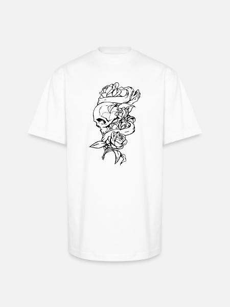 skullandrose - Unisex Oversized Heavyweight T-Shirt - white