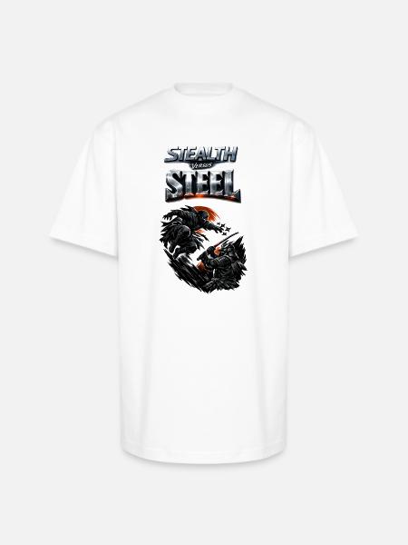 Stealth vs Steel Clash - Unisex Oversized Heavyweight T-Shirt - white