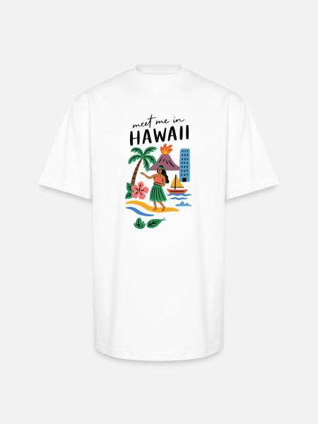 Hawaii Adventure Summer Tee - Unisex Oversized Heavyweight T-Shirt - white