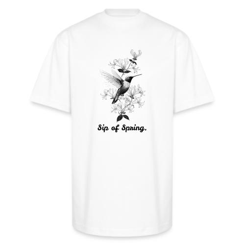 Hummingbird T-Shirt, Honeysuckle Vine - Unisex Oversized Heavyweight T-Shirt
