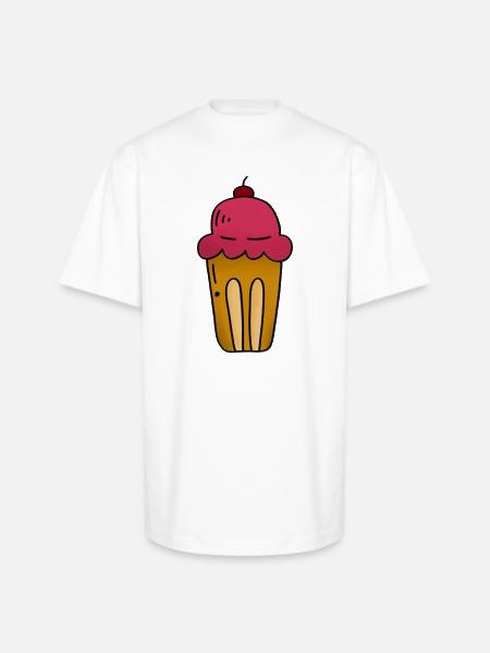 Pink Ice Cream Pop Art Cone - Unisex Oversized Heavyweight T-Shirt - white