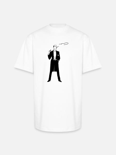 Smoking in a Tuxedo - Unisex Oversized Heavyweight T-Shirt - white