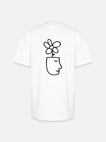 Flourishing Mind - Unisex Oversized Heavyweight T-Shirt - white