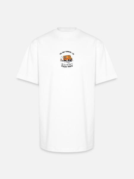 Pizza Truck Running Joke Design - Unisex Oversized Heavyweight T-Shirt - white