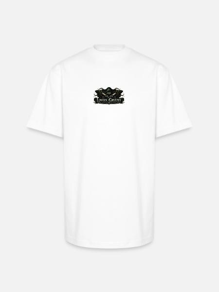 Lovely Grizzly Twitch Logo - Unisex Oversized Heavyweight T-Shirt - white