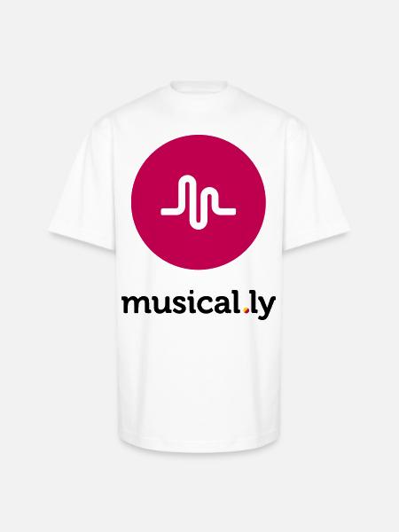 Musical.ly Logo - Unisex Oversized Heavyweight T-Shirt - white