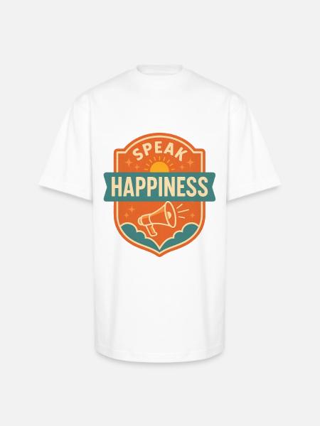 Speak Happiness - Unisex Oversized Heavyweight T-Shirt - white