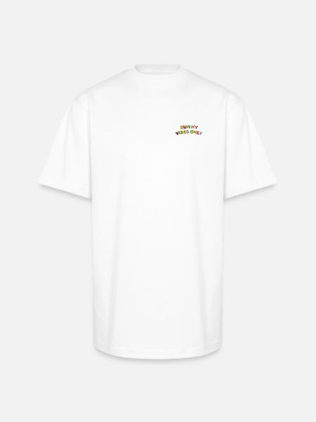 Sunny vibes only embroidered - Unisex Oversized Heavyweight T-Shirt - white