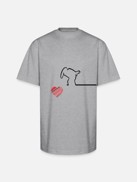 heart bag - Unisex Oversized Heavyweight T-Shirt - heather gray