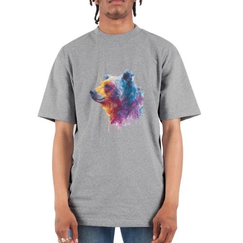 Watercolor Bear Portrait - Unisex Oversized Heavyweight T-Shirt