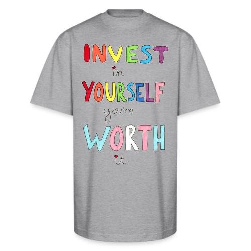Invest in Yourself you're Worth it - Unisex Oversized Heavyweight T-Shirt