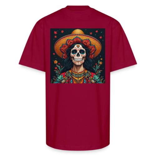 Charra Skull Art | Traditional Mexican Design - Unisex Oversized Heavyweight T-Shirt