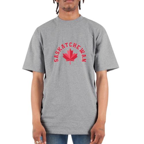 Saskatchewan with maple leaf - Unisex Oversized Heavyweight T-Shirt