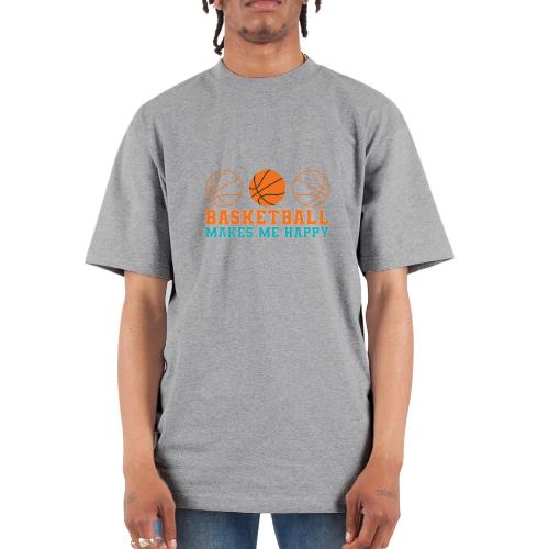 Basketball makes me happy - Unisex Oversized Heavyweight T-Shirt