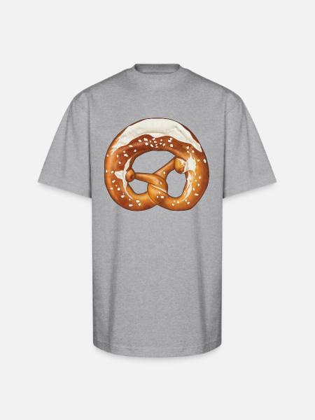 Pretzel - Unisex Oversized Heavyweight T-Shirt - heather gray