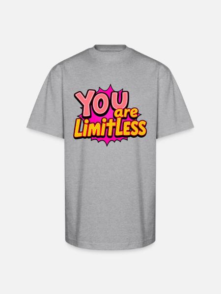 You Are Limitless - Unisex Oversized Heavyweight T-Shirt - heather gray