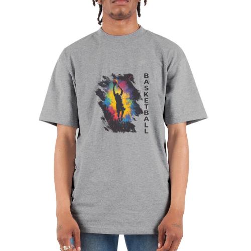 High Energy Basketball Paint Splatter Art - Unisex Oversized Heavyweight T-Shirt