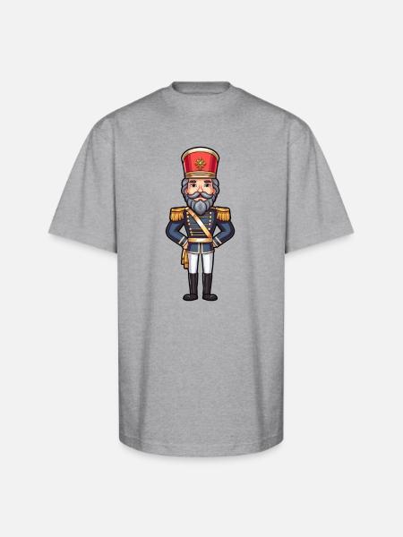 Nutcracker Figurine - Unisex Oversized Heavyweight T-Shirt - heather gray