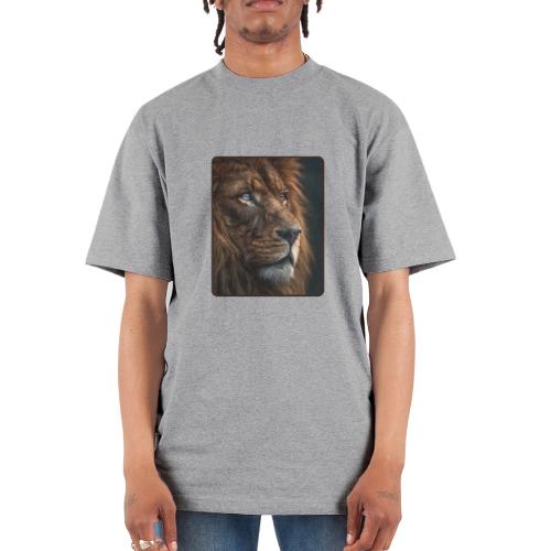 Lion Portrait Majestic Wildlife Design - Unisex Oversized Heavyweight T-Shirt