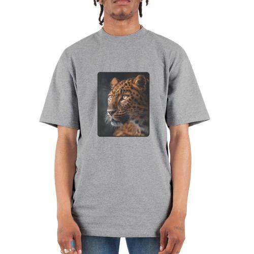 Amur Leopard Face Wildlife Design - Unisex Oversized Heavyweight T-Shirt