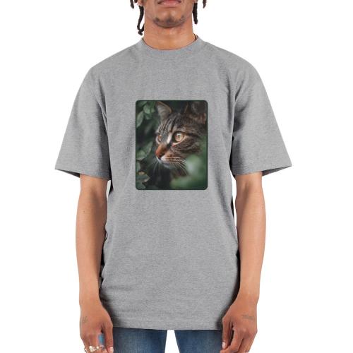Tabby Cat Jungle Eyes Design - Unisex Oversized Heavyweight T-Shirt