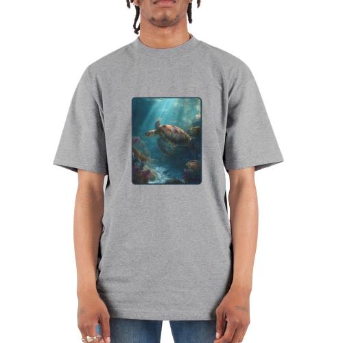 Sea Turtle Coral Reef Design - Unisex Oversized Heavyweight T-Shirt
