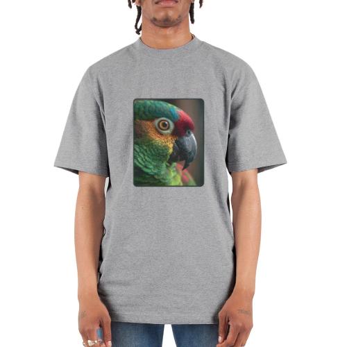Colorful Parrot Close-Up Design - Unisex Oversized Heavyweight T-Shirt