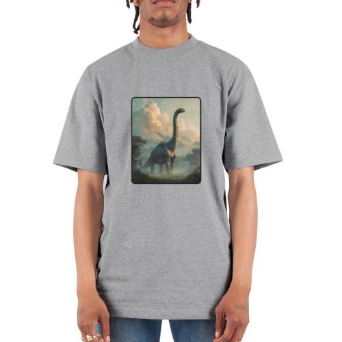 Brachiosaurus Prehistoric Scene Design - Unisex Oversized Heavyweight T-Shirt
