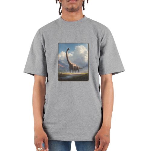 Brachiosaurus Valley Landscape Design - Unisex Oversized Heavyweight T-Shirt